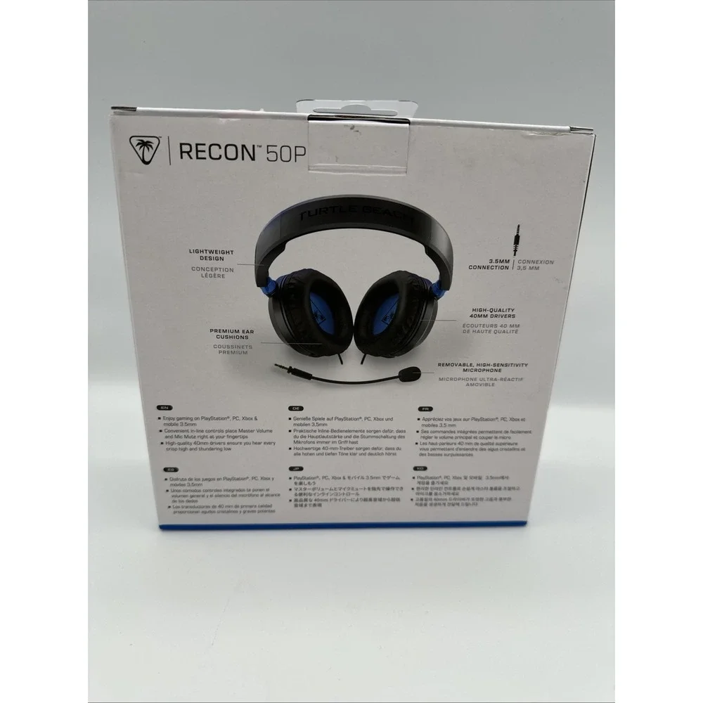 Turtle Beach‎ Ear Force Recon 50P Wired Gaming Headset Black / Blue Open Box New